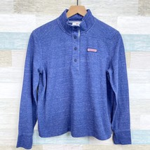 Vineyard Vines 1/4 Snap Placket Pullover Sweater Heather Blue Womens Small - £30.61 GBP