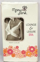 VTG Mary Jane White Sexy Lace Lounge &amp; Leisure Front Close Bra 1970s NIB 32/34C - £29.21 GBP