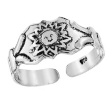 Celestial Shine Blazing Sun Sterling Silver Toe Ring or Pinky Ring - $9.88