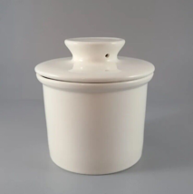 Sweese Porcelain French Butter Crock w/Lid Plain White For Spreadable Bu... - $17.70