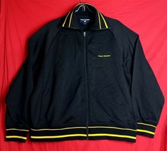 Polo Sport Ralph Lauren Men XL Full Zipper Cotton Jacket Sweater Black Yellow - £45.05 GBP