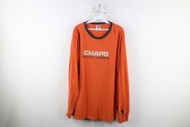 Vtg 90s Chaps Ralph Lauren Mens XL Faded Spell Out Long Sleeve T-Shirt Orange - $39.55