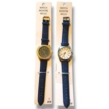 2 Pack of Watch Montre Reloj Denim Blue Jean Style Band - Needs Battery - $18.80