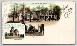 Salt Lake City UT Lion And Bee Hive Houses Gardo House Eagle Gate Postcard V30 - £10.21 GBP