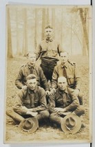 RPPC Military Soldiers Handsome Group of Five Men c1919 Postcard M4 - £23.48 GBP