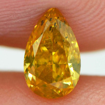 Pear Shape Diamond Fancy Orange Loose 0.53 Carat Polished SI2 GIA Certificate - £639.48 GBP