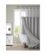 Grey Shower Curtain with Detachable Liner, Gray Solid Color Shower Drape... - $61.37