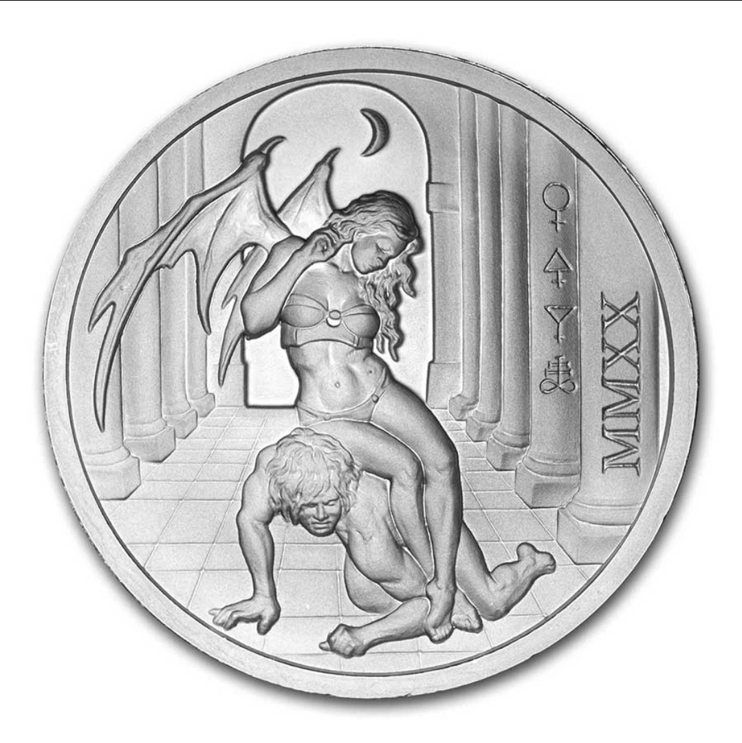 2020 Temptation of the Succubus - BU Finish by Pheli Mint 2 oz .999 Fine... - $104.95