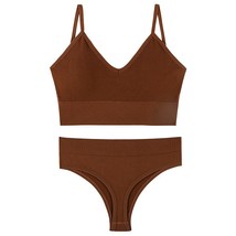 2 PC Women SeamlessSet Sexy Bra Underwear caramel L 60-75kg - £6.24 GBP