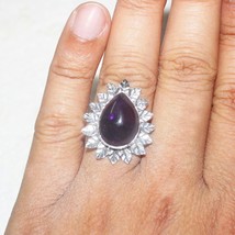 925 Sterlingsilber Natürlich Amethyst Ring Handmade Schmuck Geschenk für Frauen - £32.67 GBP