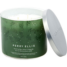 Perry Ellis Fresh Cut Pine, Citrus &amp; Magnolia By Perry Ellis Candle 14.5 Oz - £18.43 GBP