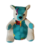 Inmate Made Teddy Bear OOAK WW State Penitentiary Cloth Teal Aloha Flann... - $73.90