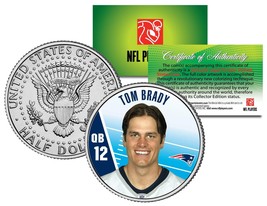 Tom Brady Colorized Jfk Half Dollar Us Coin Nfl New England Patriots *Licensed* - £7.56 GBP