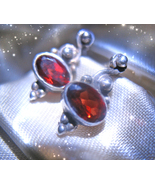Haunted EARRINGS 3000X FINER THINGS LUXURY MAGICK WITCH GARNET Cassia4 - $299.77