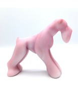 Vintage Airedale Terrier Pink Figurine Glass Stone Branded HCA End Of Day - £117.67 GBP