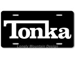 Tonka Inspired Art White on Black FLAT Aluminum Novelty Auto License Tag... - $17.99