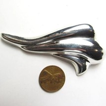 Vintage All Sterling 925 Silver Deco Modernist Large Swirl Scarf Pin Bro... - $41.58