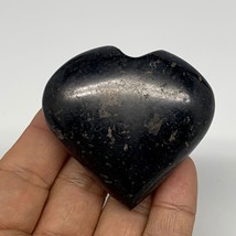 110.7g, 2.1&quot;x2.2&quot;x0.9&quot;, Black Tourmaline Heart Polished Crystal Home Decor, B217 - £10.53 GBP