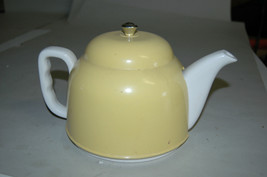 Vintage White Ceramic Teapot /W Yellow Insulator Dome Cover Japan - $34.99