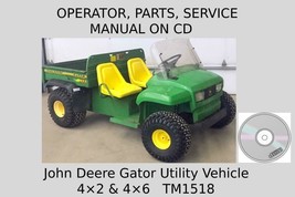 John Deere Gator Utility Vehicle 4×2 &amp; 4×6 Manual Set Service &amp; Parts TM1518 CD - £29.30 GBP