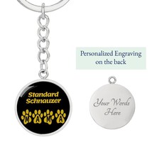 Standard Schnauzer Mama Circle Keychain Stainless Steel or 18k Gold Dog Mom Pen - £30.32 GBP+