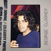 1990 George Clooney Looking Goofy Mop Hair Celebrity Transparency Slide - £7.45 GBP