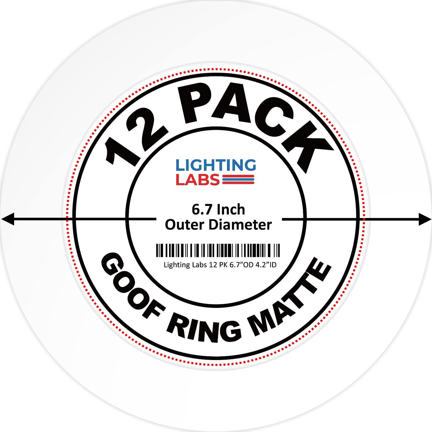 Primary image for Lighting Labs 12 Pack Matte White Goof Trim Ring for 4" Inch Recessed Can