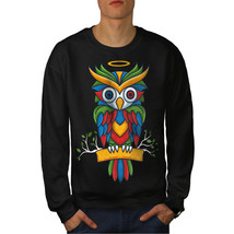 Wellcoda Bright Colorful Owl Mens Sweatshirt, Nature Casual Pullover Jumper - £24.26 GBP+