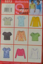 Butterick Nine Sew Fast & Easy Tops Pattern Size 14-18 NEW - $8.41