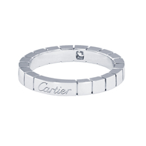 Cartier 18k White Gold and Diamond Lanieres Ring, 57 size - $1,150.00