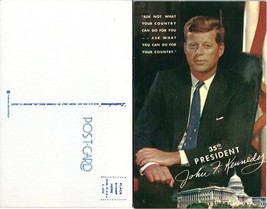 John F. Kennedy 35th President of U.S. Ask Not What Your Country VTG Postcard - £7.51 GBP