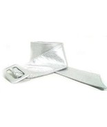 WN142- 3&quot; WIDE DESIGNER STYLE VERY SOFT LEATHER BELT FOR WOMEN IN SILVER - $14.81 CAD