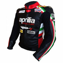 APRILIA Motorcycle Jacket Motorbike Racing Sport Biker Leather Jacket - £109.38 GBP