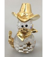 Crystal Sheriff Gold Cowboy Hat Mustache Scarf Badge Gun Figurine 1 3/8 ... - £18.89 GBP