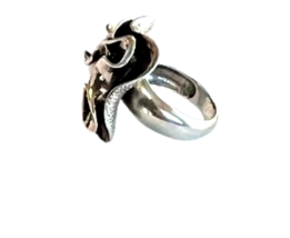 SILPADA Oxidized Sterling Silver Blooming Flower Ring Size 6 R1809 - Pre... - £36.41 GBP