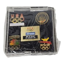 Vtg 1992 JC Penny U.S. Olympic Pin Collector’s Hat Lapel Pin Set USA &amp; Barcelona - £9.74 GBP