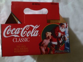 Coca Cola Classic 6 8ozChristmas Carriers CartonNo Refill Used Sundblom ... - $4.95