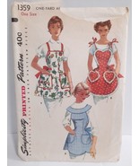 Vintage Simplicity 1359 Apron Pattern ~ 3 Variations Ties at Back Heart ... - £19.34 GBP