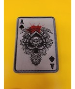 ACE OF SPADES DEATH SKULL CARD USA ARMY TACTICAL CALICO EMBROIDERED PATC... - £3.53 GBP