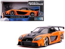 Han&#39;s Mazda RX-7 RHD (Right Hand Drive) Orange and Black &quot;Fast &amp; Furious&quot; Movie - £34.66 GBP