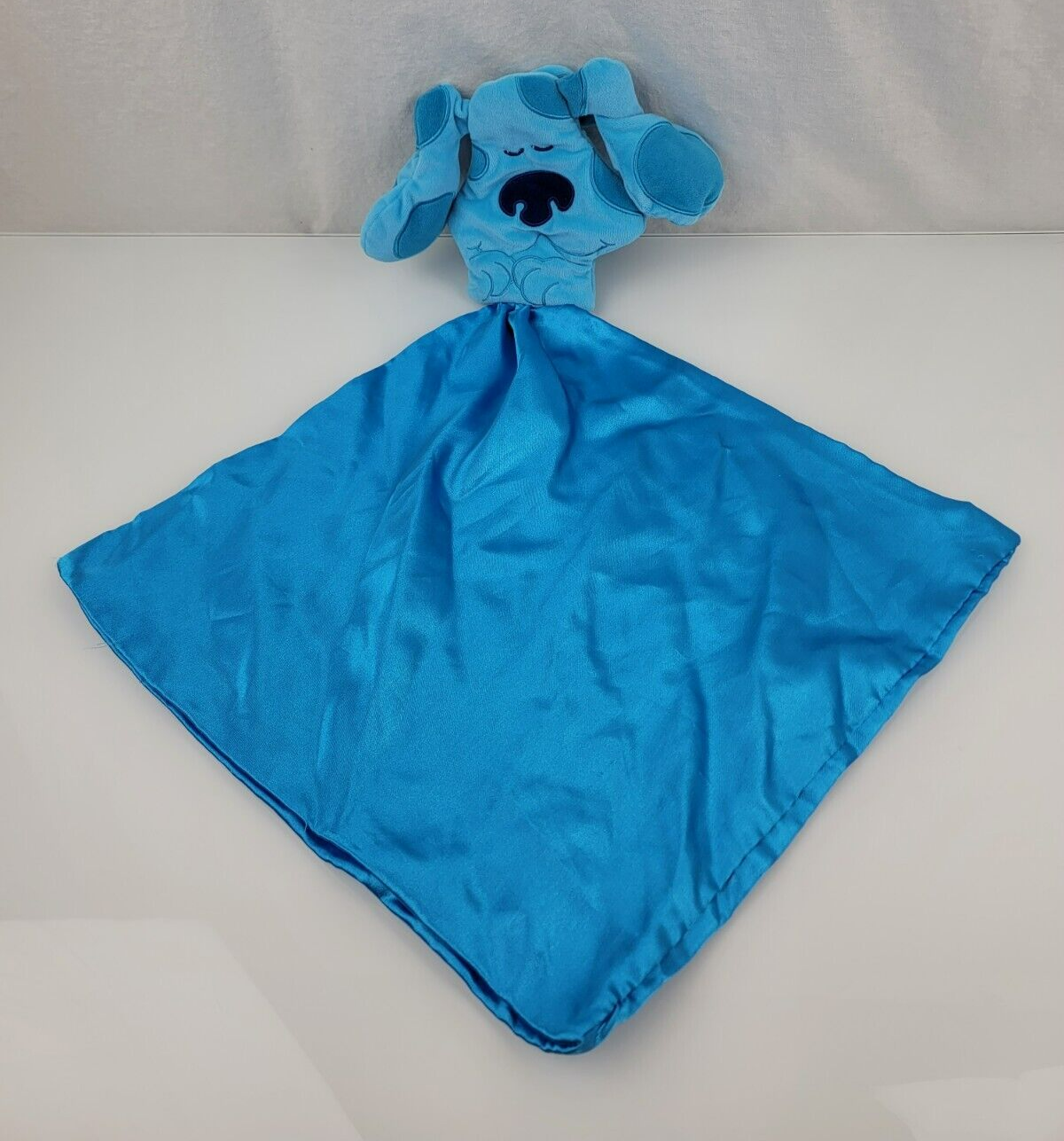 Blues Clues Velour Puppet Security Blanket Turquoise Blue Satin Mitt Lovey - $94.04