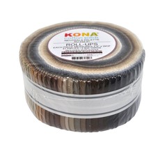 Robert Kaufman Kona Cotton Solids Neutrals Palette 2-1/2in Roll-Ups 41pcs - £33.59 GBP