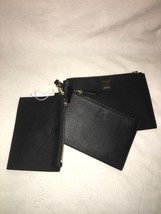 Jason Wu Trio Wallet Set Black Leather 3-piece Wallet Pouch Wristlet new - £65.44 GBP
