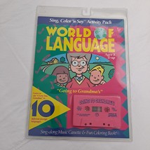 Coloring Book Cassette Tape I Love You Grandma 10 Languages - £9.34 GBP