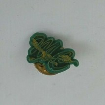 Vintage MC Roadrunner Green &amp; Yellow Plastic Lapel Hat Pin - $5.34