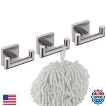 KOKOSIRI 3-Pack Stainless Steel Double Wall Mounted Towel &amp; Coat Hooks - $50.53