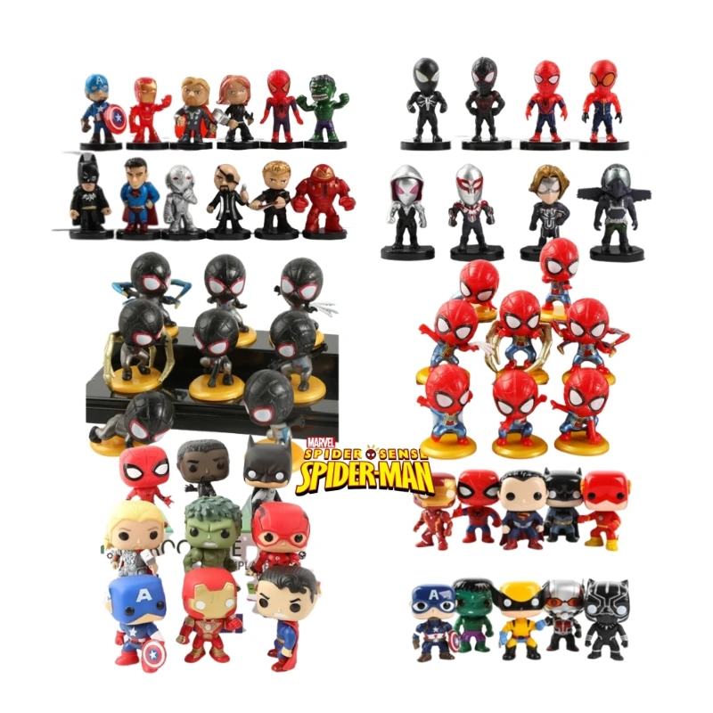 4-6-8-9-24 Pcs/set 4-14cm Marvel Avengers Q Cute Super Heros Spiderman Ironman - $20.14+