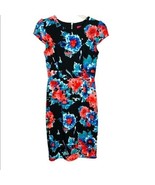 Betsey Johnson Black Floral Midi Sheath Dress NWT Small - $39.59