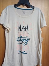 Reebok Women&#39;s Size Medium &quot;Nah Ma Stay in Bed&quot; Graphic Tee - £8.48 GBP