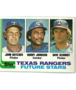 1982 Topps John Butcher, Bobby Johnson, David Schmidt Rangers #418 Baseb... - £1.57 GBP